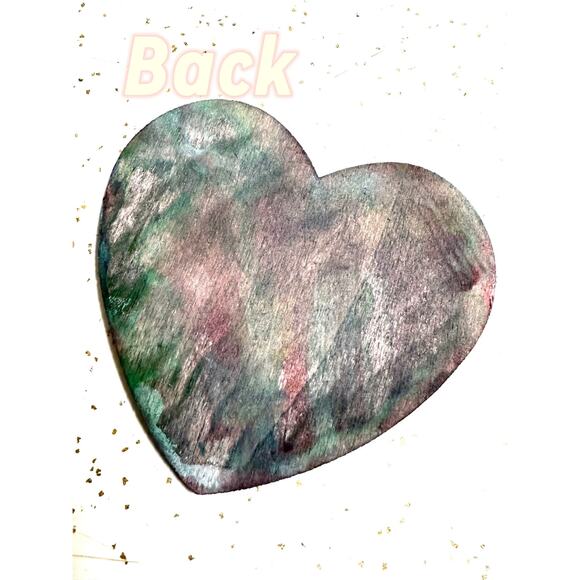 Painted Wooden Heart by Children - Picture 2 of 2